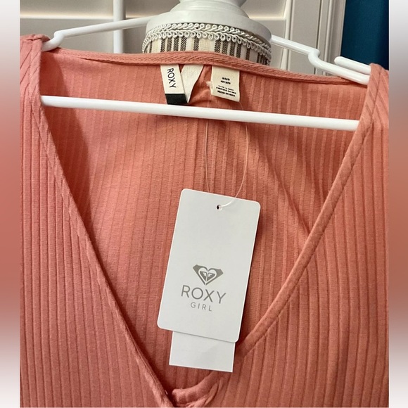 NWT Roxy Dream Do Buttoned Rib Knit Tank Dress Tawny Orange Size M Medium - Picture 2 of 11